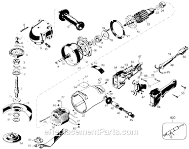 Page A Diagram and Parts List for 5590 Type 2 Black and Decker Angle Grinder